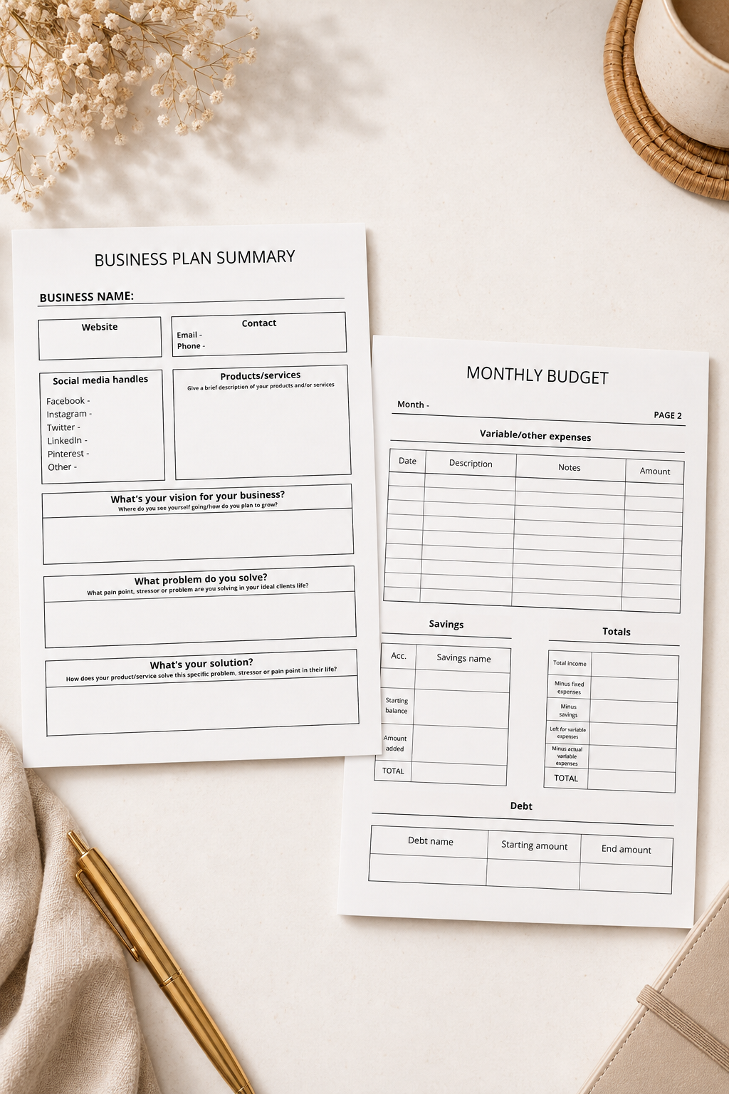 Ultimate Small Business Planner | Digital Business Planner for Entrepreneurs & Startups