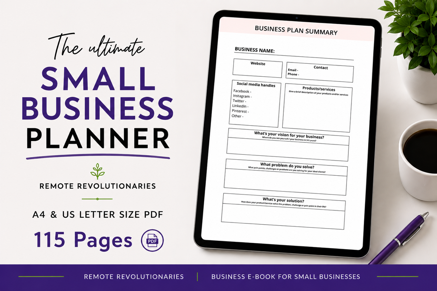 The Ultimate Small Business Planner | 115-Page Digital Business Planner