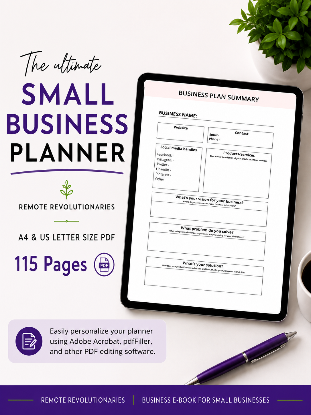 The Ultimate Small Business Planner | 115-Page Digital Business Planner
