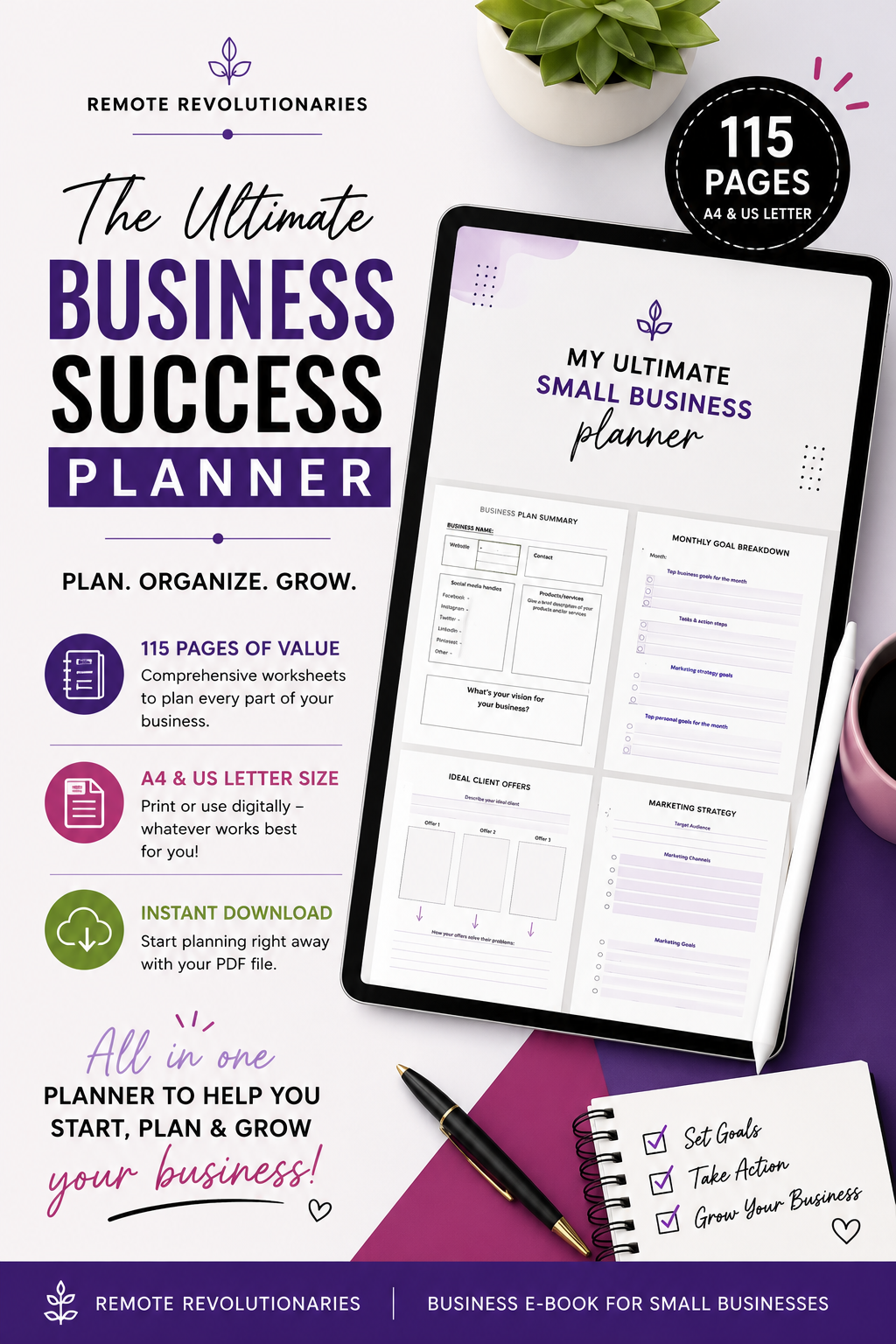 The Ultimate Small Business Planner | 115-Page Digital Business Planner