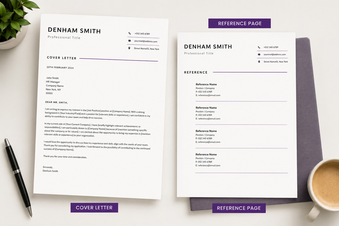 Professional ATS Resume Template Bundle + BONUS Job Search PDF | Editable Resume, Cover Letter & References | Word, Google Docs & Pages
